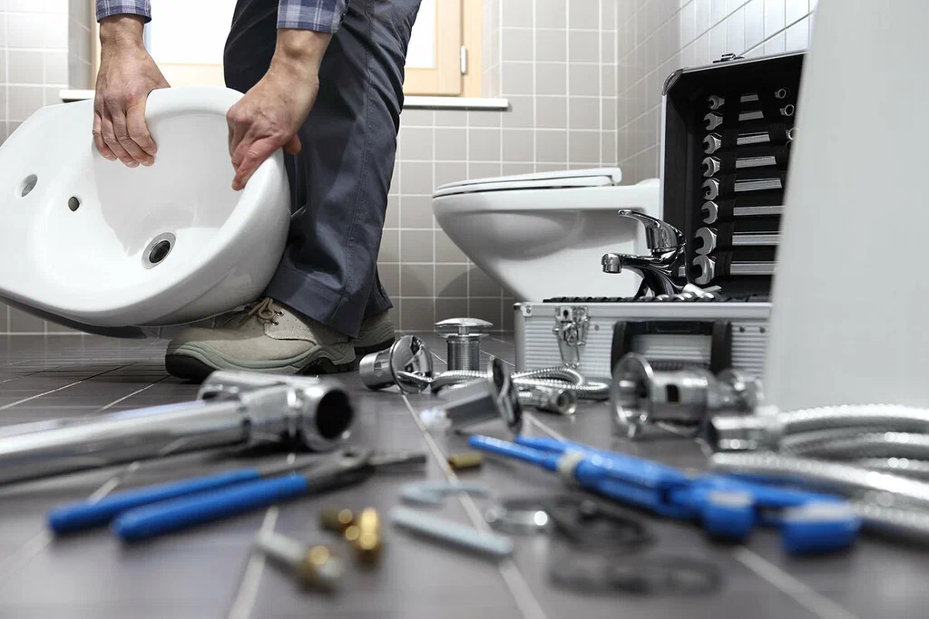 Plumbing tools prepared for a bathroom repair in Lebanon